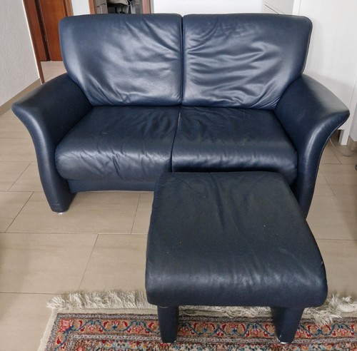 Leder couch dunkelblau marke - couch, dunkelblau,
