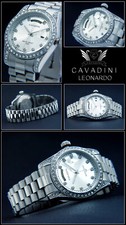 Leonardo CAVADINI Herrenuhr CV-331S Zirkonia Edelstahl stahl-silber Schraubkrone