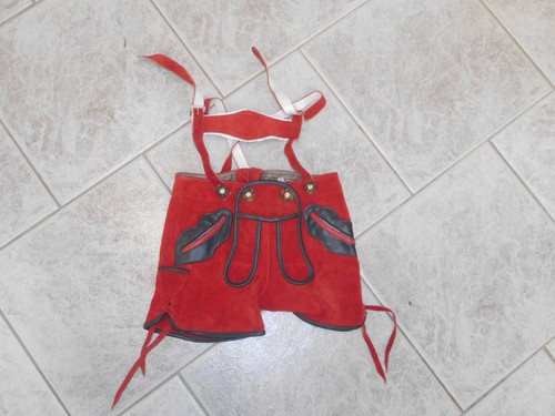Lederhose 98 rot - gr.,
