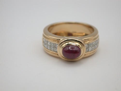 Toller designer ring - mit, rubin