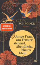 Junge Frau, am Fenster stehend, Abendlicht, blaues Kleid- Alena Schröder