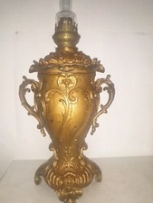 alte Tisch Petroleumlampe, Salonlampe,  Zinkguss mit Henkel, Jugendstil