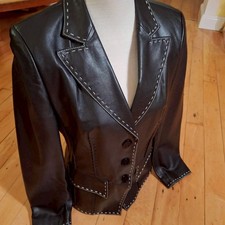 Basler Luxus Lederblazer Schwarz Gr. 38