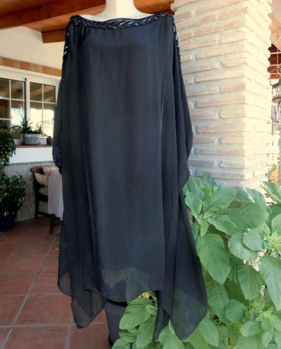 Italy tunika seide - seide, schwarz
