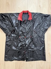 Retro PVC Glanz Regenmantel Regencape Regenjacke Lackjacke Vintage 80er Jahre