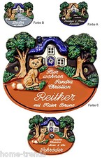 Katze-Keramik-Türschild-20 x