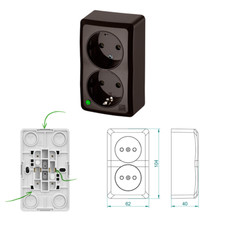 Aufputz / Steckdose / Lichtschalter / Wechselschalter / Taster / braun / 16 A