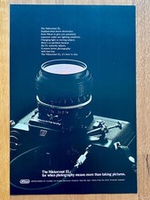 Nikon Nikkormat EL Kamera Original 1976 Vintage Advert Werbung Reklame