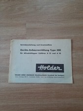 Holder Betriebsanleitung und Ersatzteilliste Geräte Anbauvorrichtung Type 300