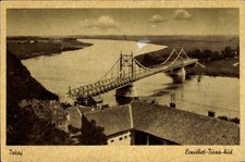 Ak Tokaj Ungarn, Brücke über den Fluss, Landschaft, ... - 4905122