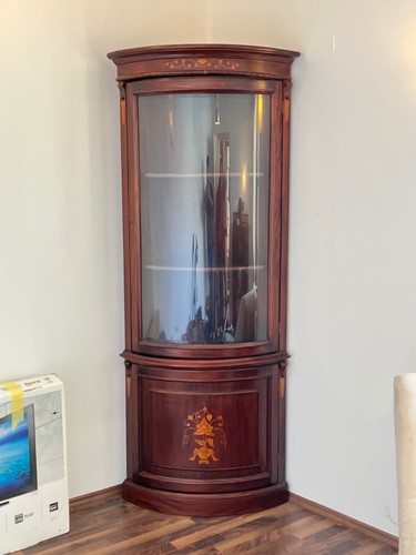Biedermeier eckschrank vitrine - eckschrank,