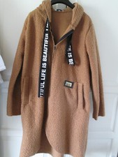 Jacke mit Kapuze - Made in Italy - Onesize - ungetragen - Cognac