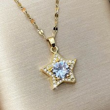 Halskette Stern Anhänger Gold