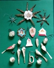 Alter Christbaumschmuck Glas, Tinsel, Karton 1890-1930