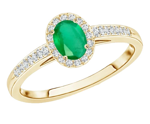 14k gelbgold halo ring - 14k,