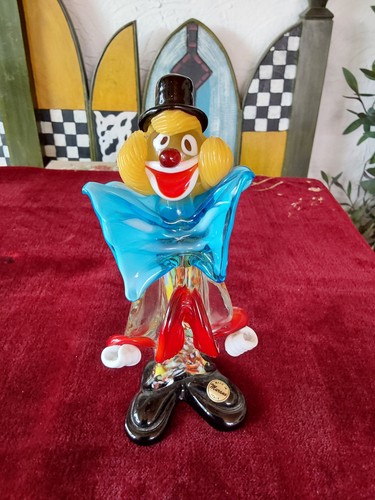 Vintage murano art glass clown - art,