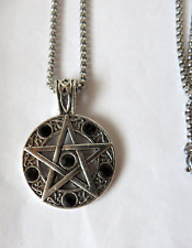 Davidstern,Pentagramm Anhänger mit Kette Edelstahl Schmuck Religion,Biker.