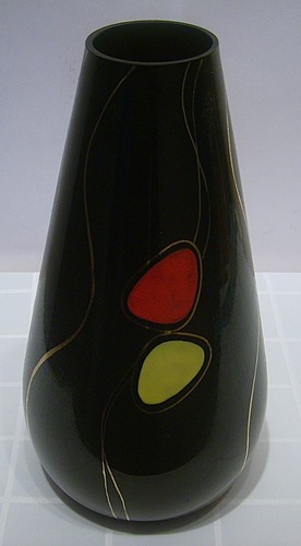 Schöne schwarzglas vase - schwarzglas,