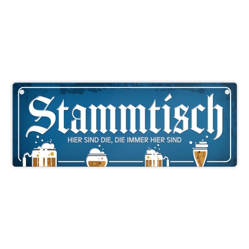 Stammtisch metallschild mit - stammtisch,