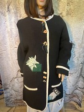 Original Salzburger Strick- und Walkloden Mantel Dunkelgrün Gr 42