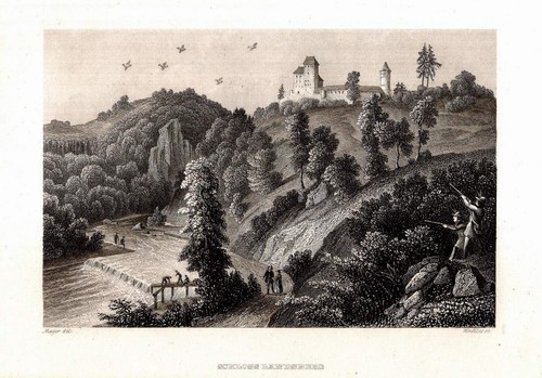 C1850 schloss landsberg - c1850, vedute