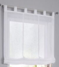 Raffrollo weiß Faltrollo mit Schlaufen 60/100 x 140 cm "Brondby" Kutti Gardine