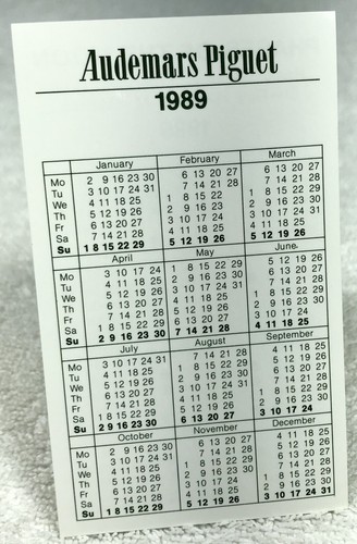 Audemars piguet 1989 kalender - piguet,