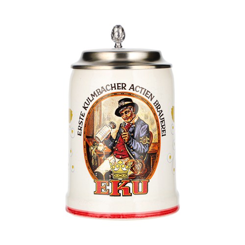 Eku bierkrug zinndeckel glas - eku,
