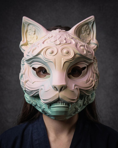 Japanese neko mask bakeneko - mask,