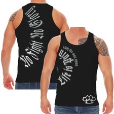 Herren Männer Tank Top Unterhemd Life is Pain SILBER Smile now Cry later tattoo