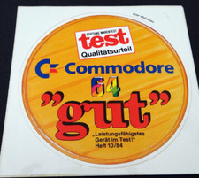Werbe-Aufkleber Commodore C 64 Stiftung Warentest 1984 Heimcomputer Brotkasten