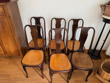 6 originale Fischel-Stühle – Bugholz – Caféhaus-Stil – Vintage