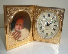 Alter Reisewecker original Europa Messing Buch Fotorahmen Design 60er Jahre+Top+