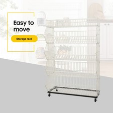 Beweglich Ladenregal 5-Etagen Supermarkt Verkaufsregal Obst- und Gemüseregal