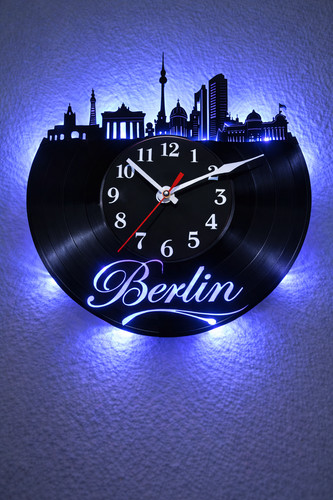 Wanduhr berlin aus vinyl - wanduhr,