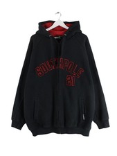 Southpole 00s Spellout Heavy Zip Hoodie Schwarz 3XL Herren