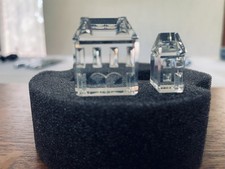 SWAROVSKI Figurine Silver Crystal City Houses Set 2 pieces NEU