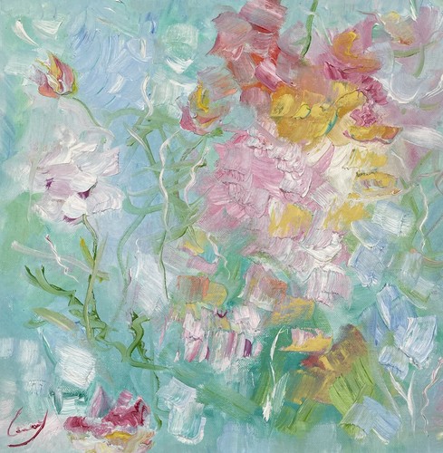 ölbild gemälde blumen flora - Ölbild,