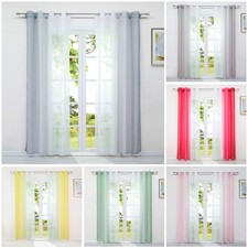 2er Voile Gardinen Farbverlauf