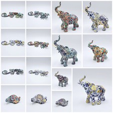 Formano Deko Figuren "Ibizza" Elefant Lurch Schildkröte Bunt Abstrakt Kunststein