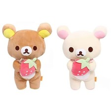 Rilakkuma & Korilakkuma Erdbeere Plüsch Figur Set 2x Original San-X Anime Manga