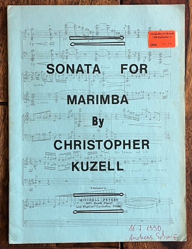Sonata for marimba - for, –