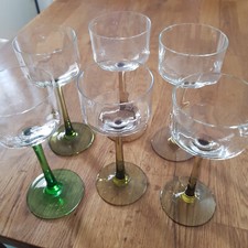 6 antike Weißweingläser ca 1930