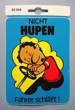 Aufkleber Motorsport Oldtimer Auto Nicht hupen Fahrer schläft! 10,8 x 14,5 cm