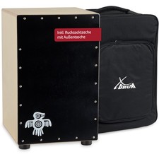 B-WARE XDrum Cajon Black Wood Birke Korpus Percussion Trommelkiste Tasche Bag
