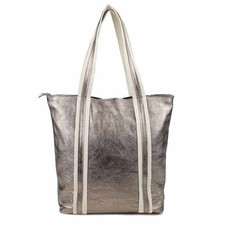 Damen leder tasche metallic - leder,