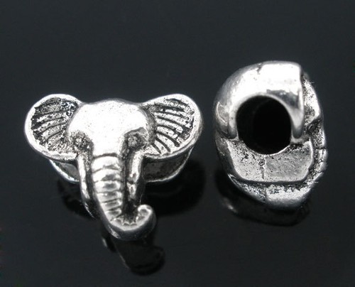 Metallperle großloch elefant - metallperle,