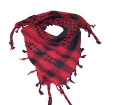 Palästinensertuch Halstuch Kufiya 100% Baumwolle Pali Tuch Schal Rot - Schwarz 