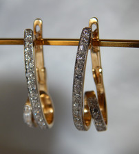 Effektvolle Ohrringe aus 585er (14K) Gold mit Zirkonia