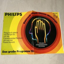 Philips-Prospekt aus den 1980ern Vintage-Elektronik Experimentier Kästen